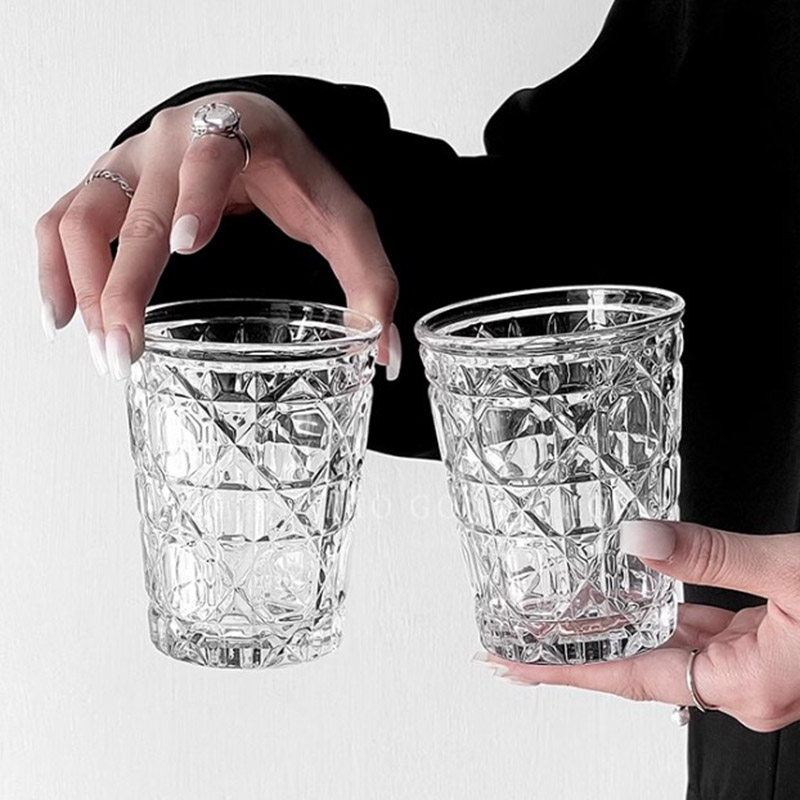 Wine Beer The Whiskey - 2pcs 310ml Vintage Diamond Patterned Western