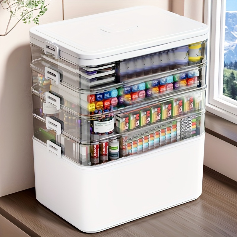 Cocktail Shaker Set - Multifunctional Multi-Layer Storage Box with Handle,