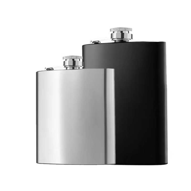 Wine Beer And Spirits - 6/7/8oz black/silver Portable 304 food grade