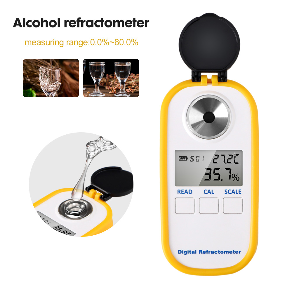 Wine Beer And Spirits - Digital Alcohol Refractometer 0-80% High Accuracy