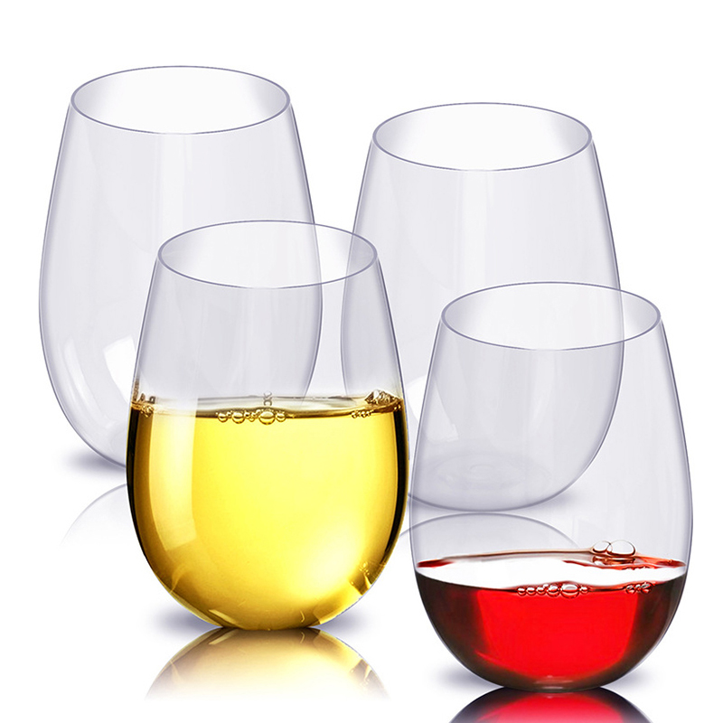Wine Beer Juice - 2/4Pcs Shatterproof Plastic Wine Glass 360/480ML