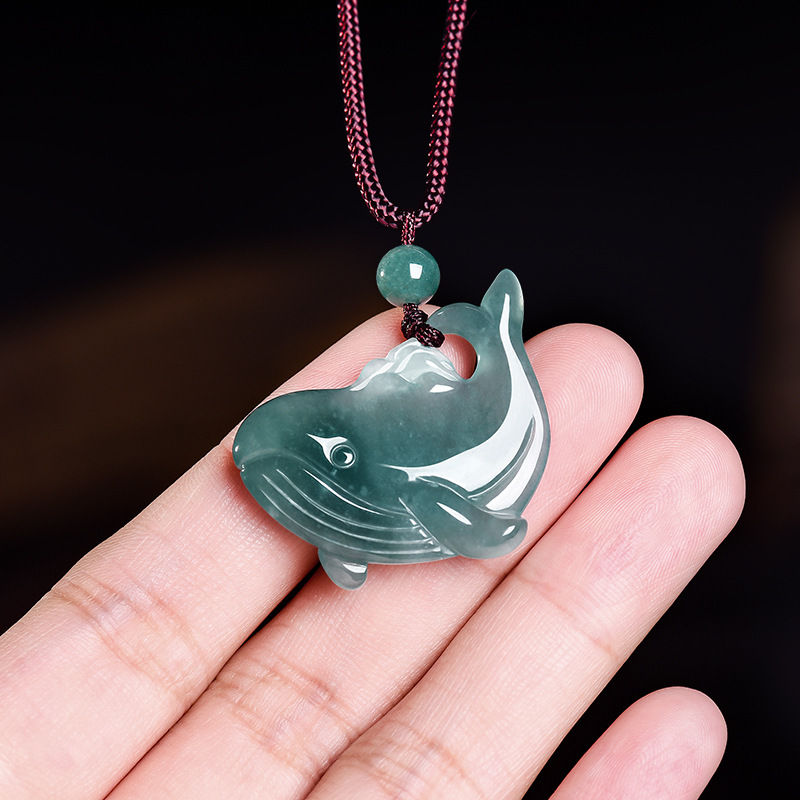 Cocktail Shaker Set - Natural Burmese Jadeite Whale Pendant Necklace