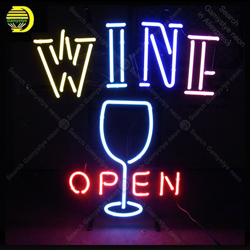 Wine In Beer Store - Neon Sign for OPEN WINE and