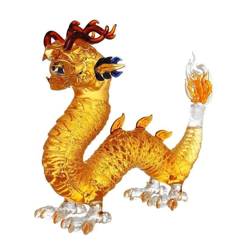 Wine Beer And Spirits - Dragon shaped Chinese Zodiac whiskey decanter