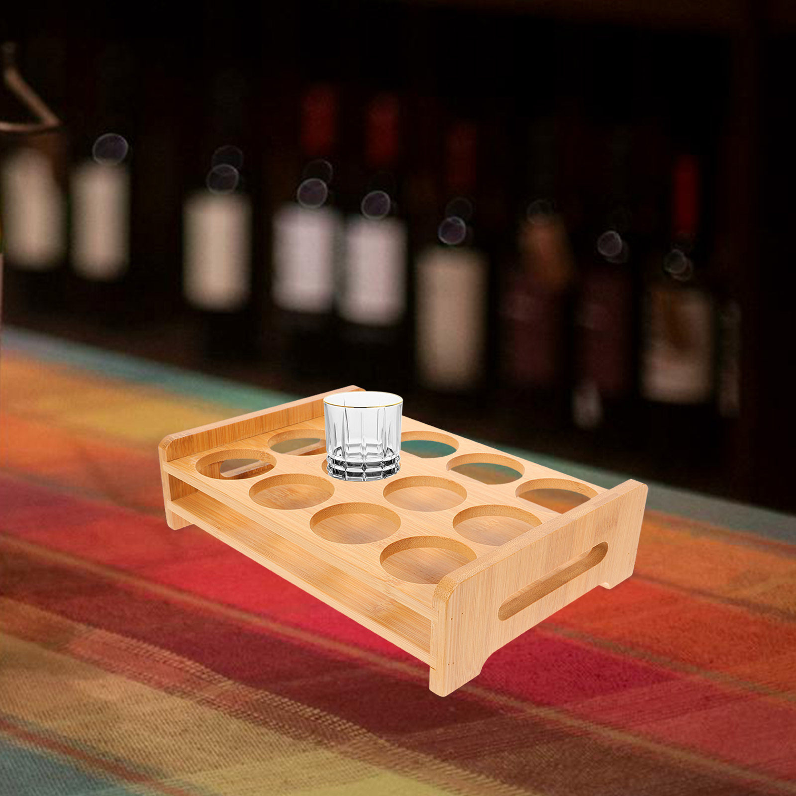 Bamboo Shot Glasses Holder Dis - Wine Beer The Whiskey review and price