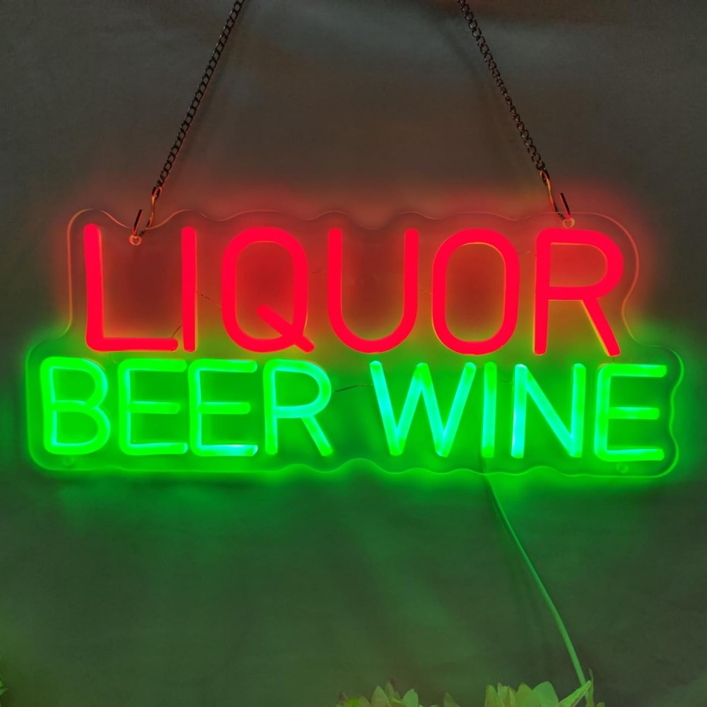 Liquor Beer Wine LED Neon Sign - Wine In Beer Store review and price
