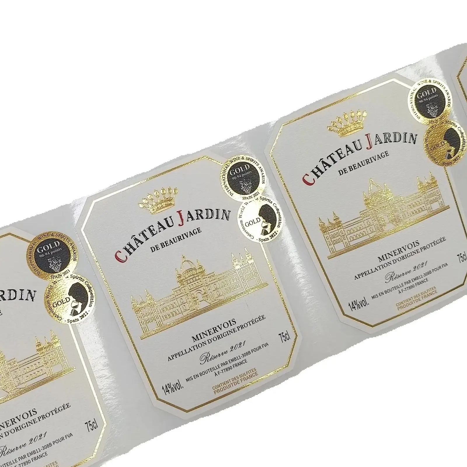 Custom Logo Sticker Gold Foil  - Wine Beer Juice review and price