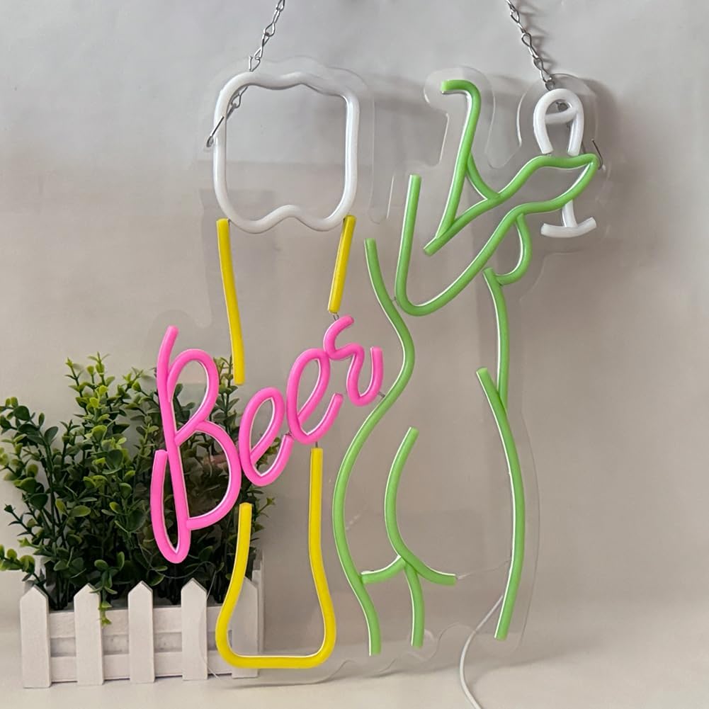 Beer Neon Sign Women's Body Ne - Wine In Beer Store review and price