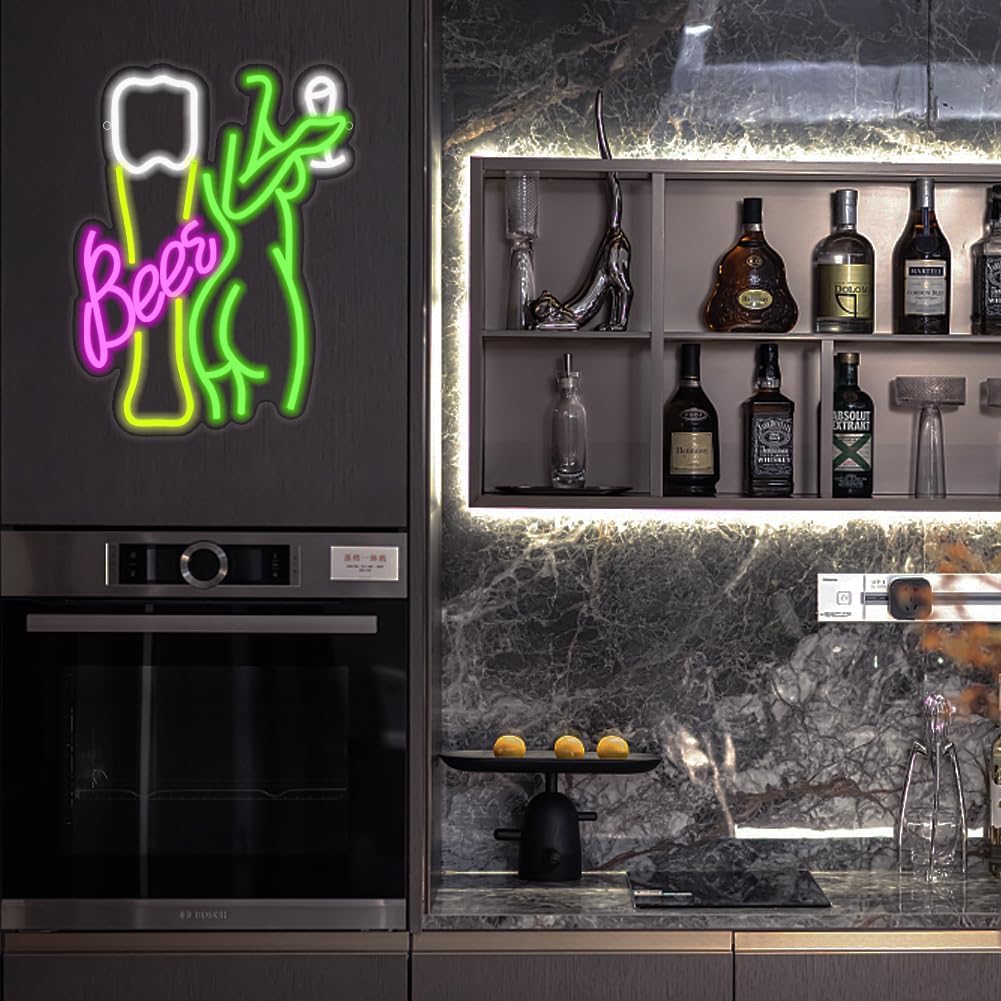 Beer Neon Sign Women's Body Ne - Wine In Beer Store review and price