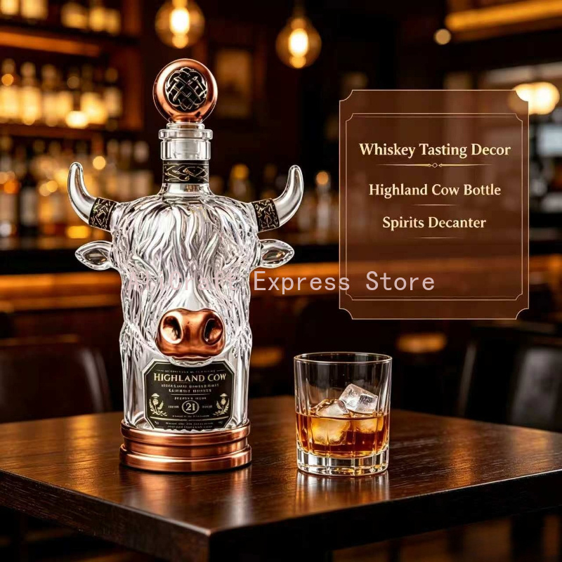 3D Highland Cow Crystal Whiske - Wine Beer And Spirits review and price