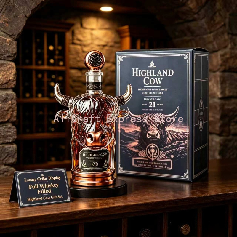 3D Highland Cow Crystal Whiske - Wine Beer And Spirits review and price