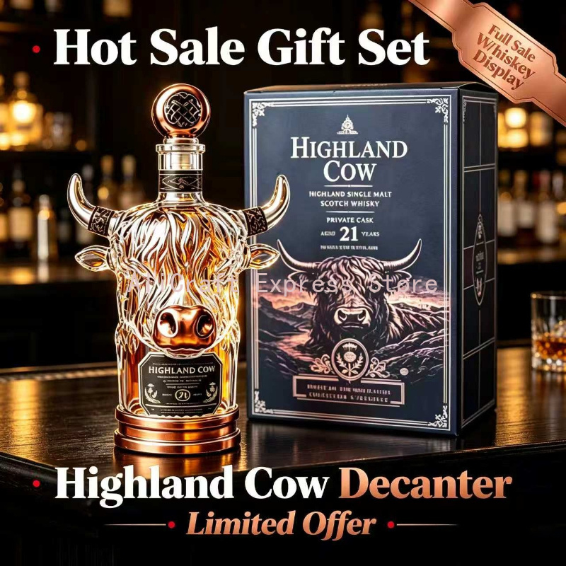 3D Highland Cow Crystal Whiske - Wine Beer And Spirits review and price